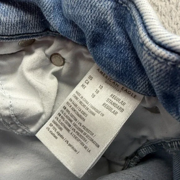 American Eagle Outfitters Luxe Jeans Womens 10 Blue Denim Flared Faded Stretch - Picture 8 of 13